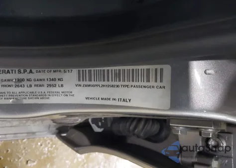 2017 Maserati Quattroporte Gts Granlusso из США, поврежденный, VIN ZAM56PPL2H1258230